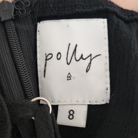 Princess Polly Dress Rosanna Wrap Mini Dress Black Cotton 4 - Picture 7 of 9